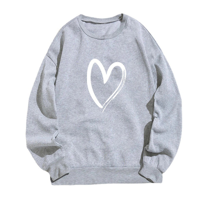 Printed Heart Sweater For Women