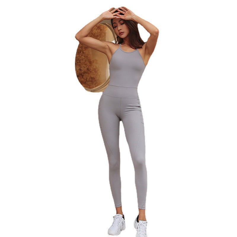 Back Temperament One Piece Aerial Yoga Clothes