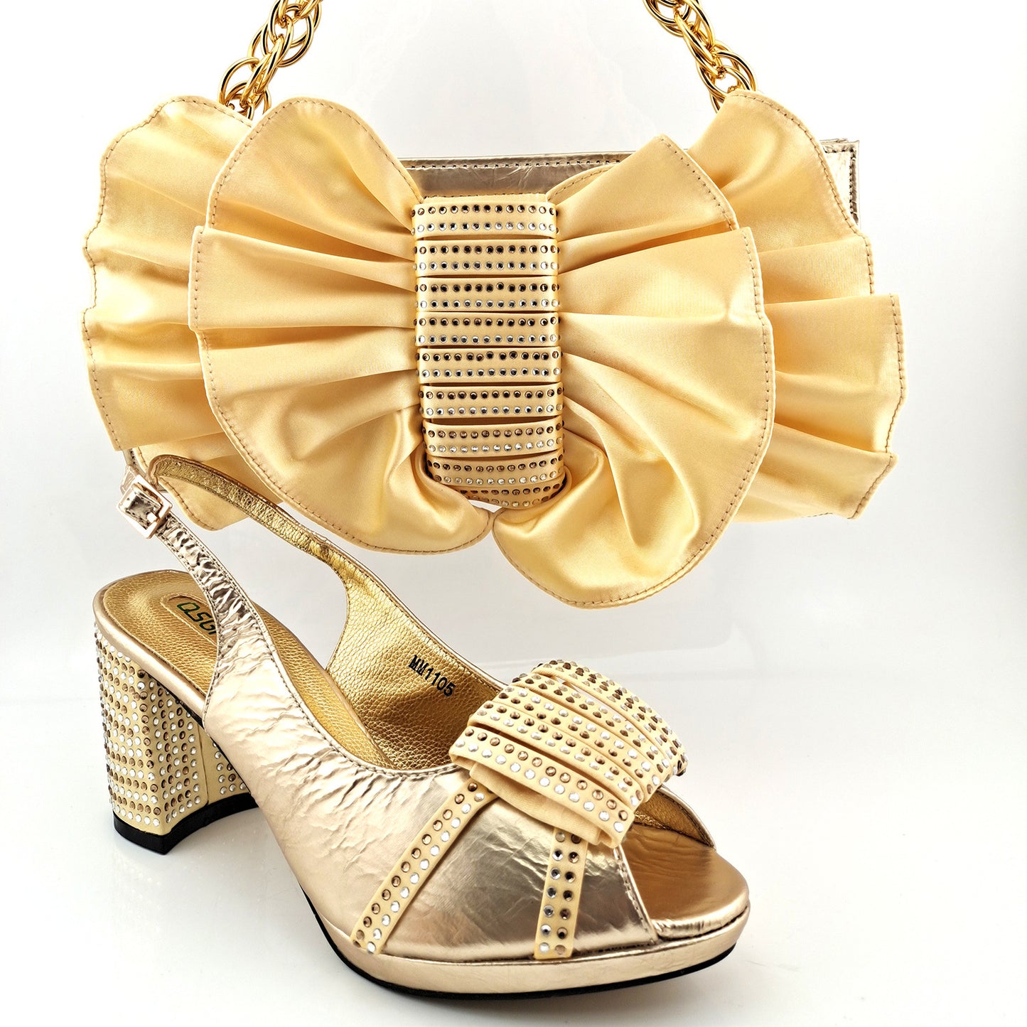 Fashion Suit Fish Mouth Hollow High Heels And Bow Clutch Bag