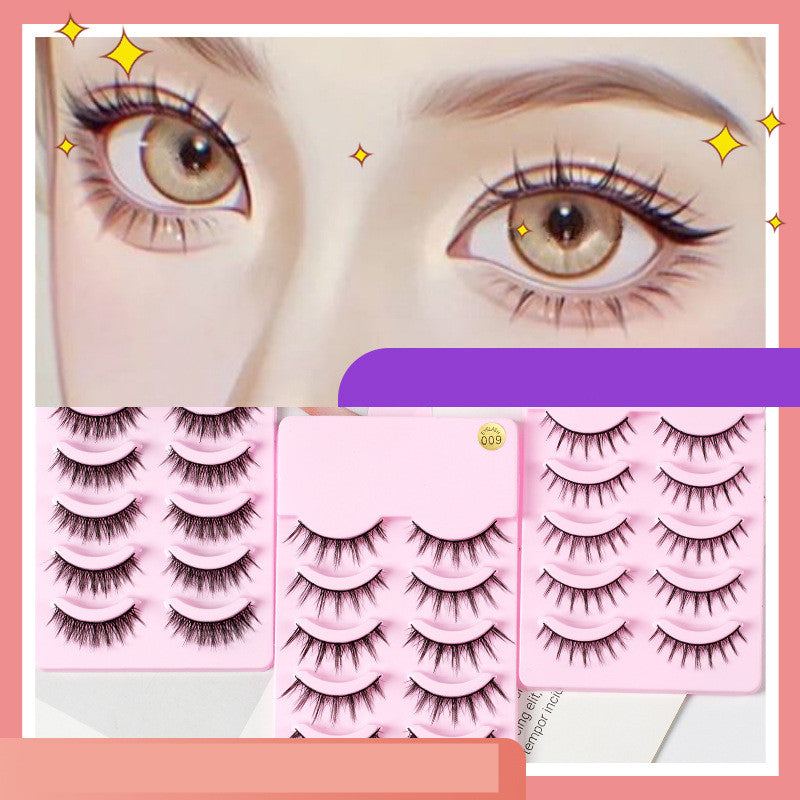 5 Pairs Manga Lashes Anime Cosplay Natural Wispy Makeup Artificial False Eyelashes