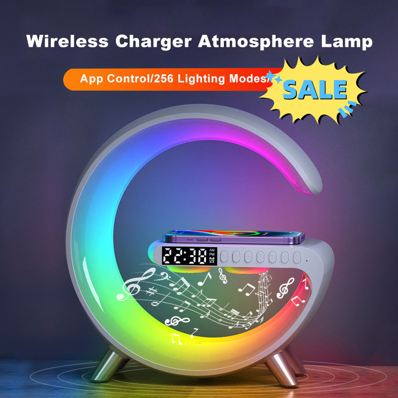 G Shaped LED Lamp Bluetooth Speake Wireless Charger Atmosphere Lamp