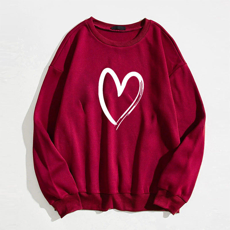 Printed Heart Sweater For Women