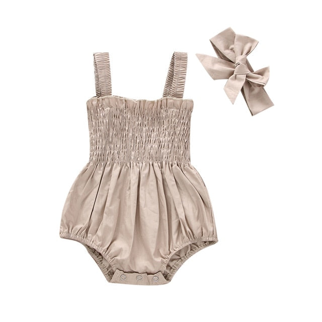 Infant Baby Girls Elastic Jumpsuit Rompers