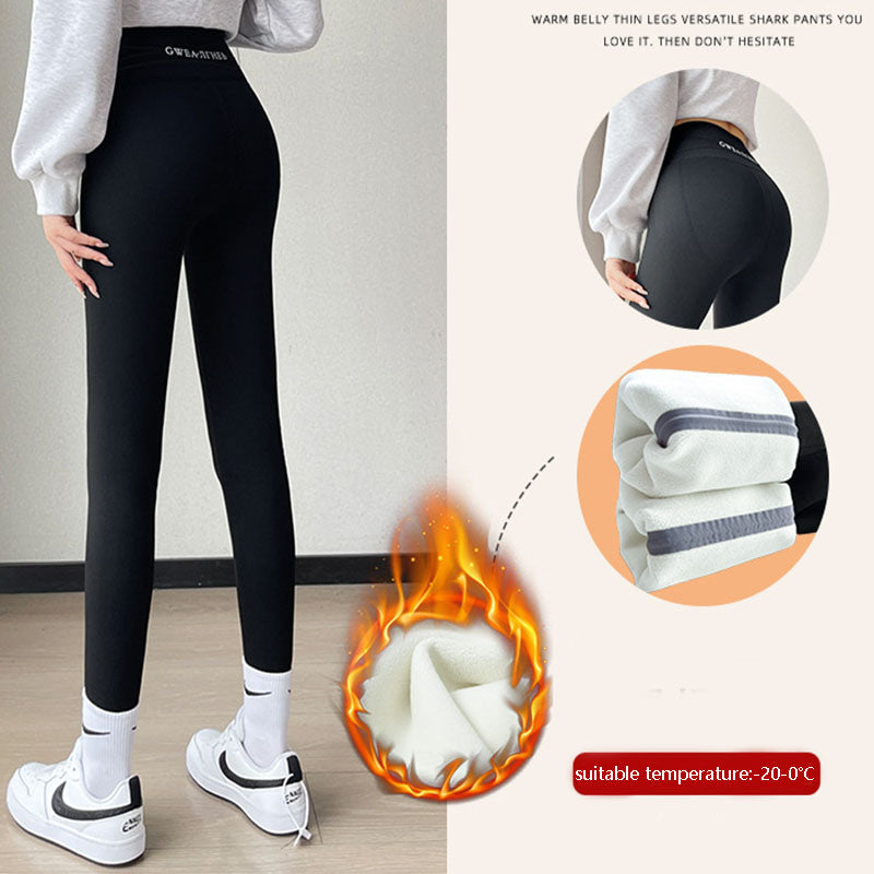 Fleece Thickened Leggings Winter High Waist Tight Skinny Tummy Control Buttocks Slimming Yoga Pants