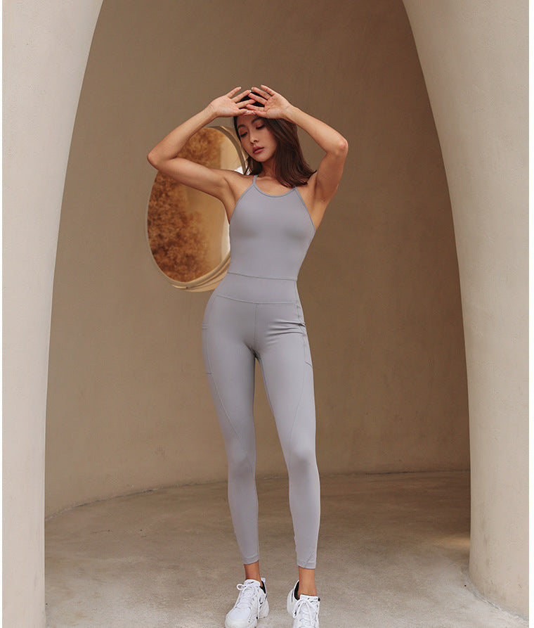 Back Temperament One Piece Aerial Yoga Clothes