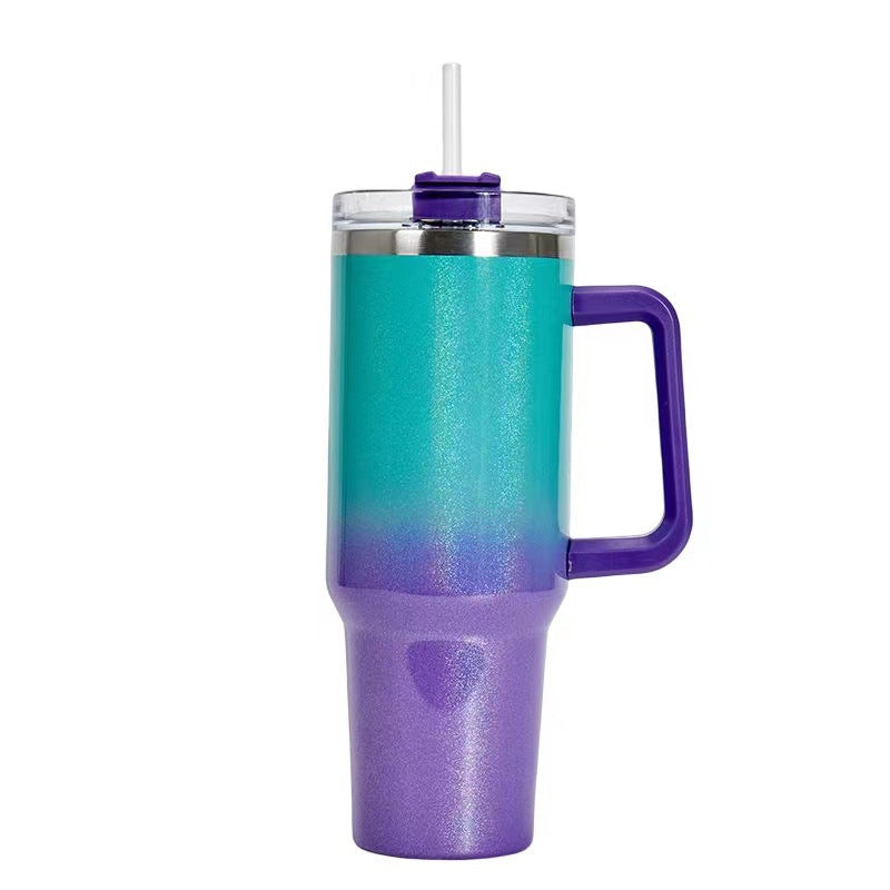 Stainless Steel Cup With Straw BPA Free Thermal Mug 40oz