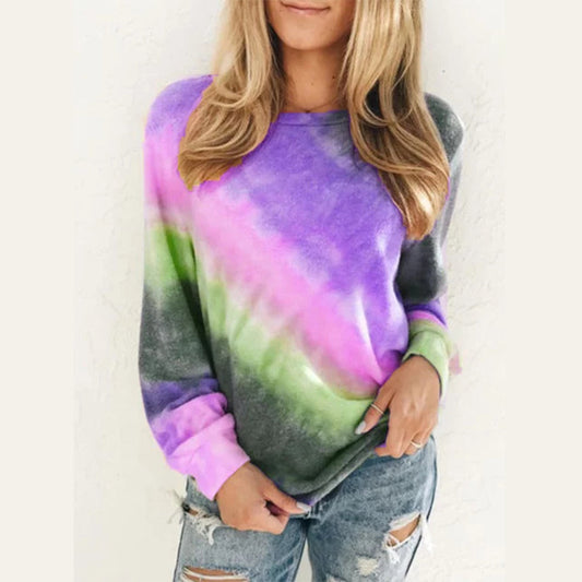 Rainbow Casual Long Sleeve T-shirt for Women