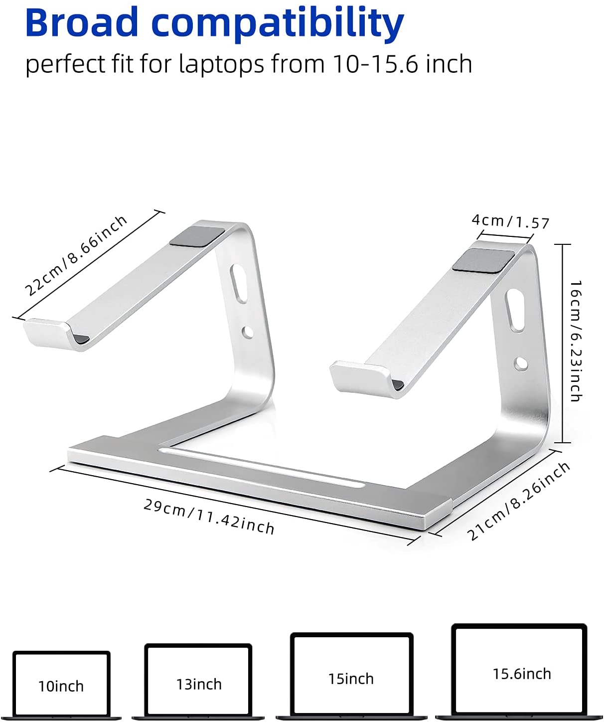 Laptop Stand Holder Compatible with MacBook Air Pro, Dell XPS, More 10-17 Inch Laptops