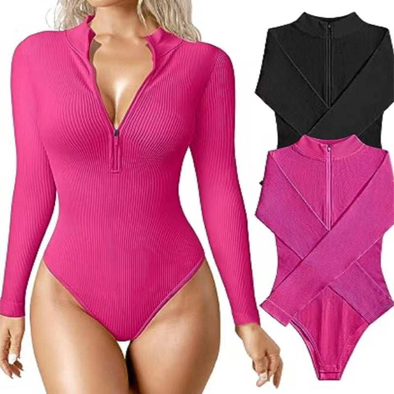 Long Sleeve Jumpsuit Seamless Slimming Shapewear Women Romper