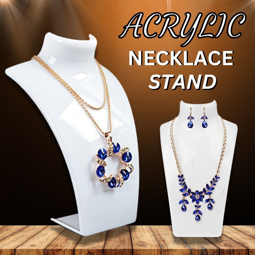 Acrylic Display Stand Necklace Pendant Bust Mannequin Earring Jewelry Chain