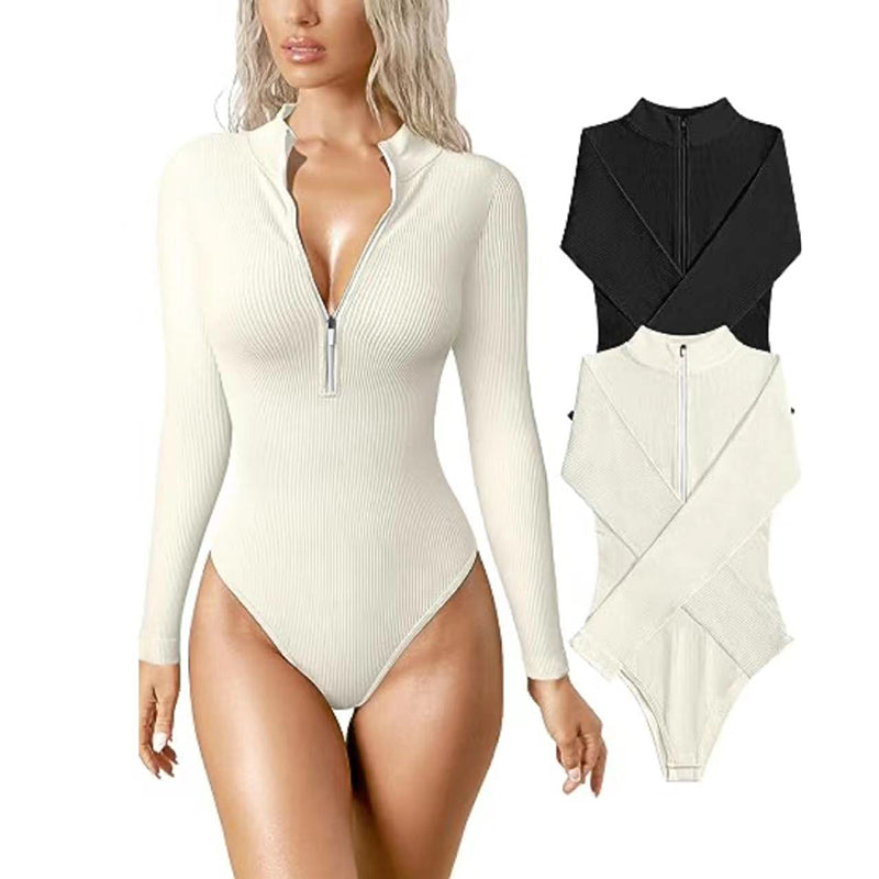 Long Sleeve Jumpsuit Seamless Slimming Shapewear Women Romper