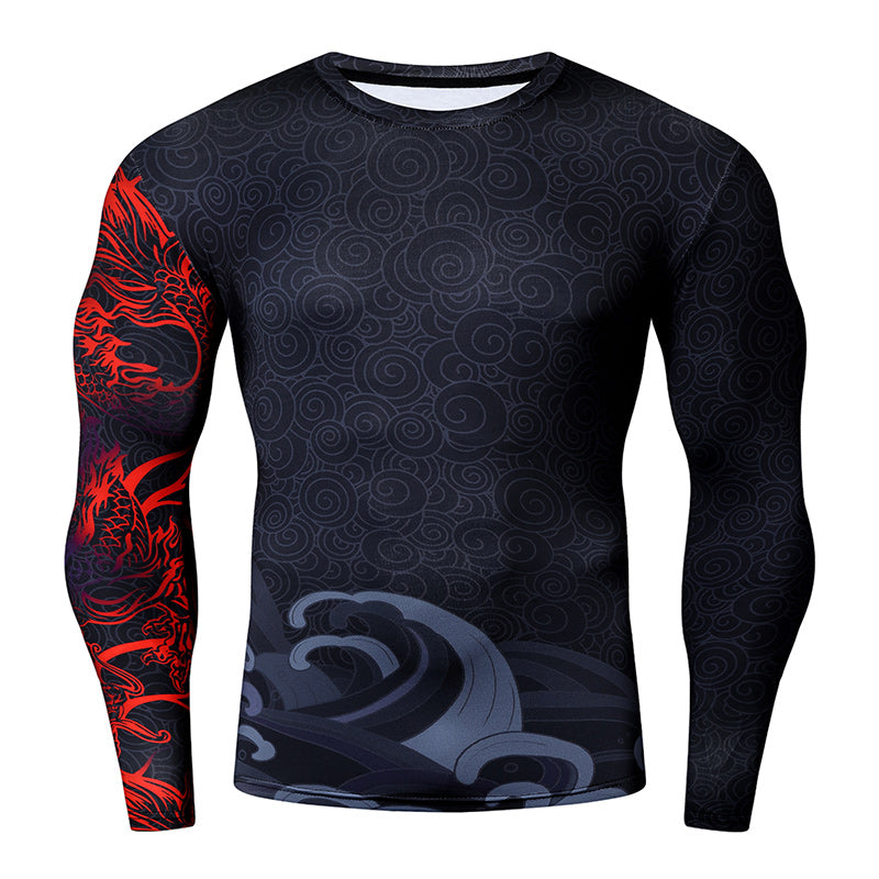 3D Digital Printing Slim Fit Long Sleeve T-Shirt