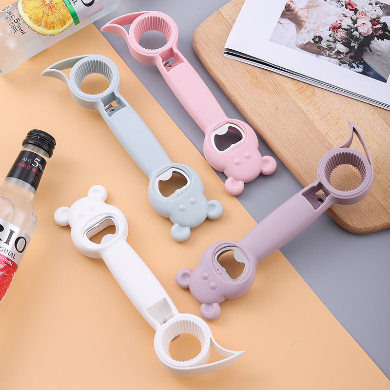 Multifunction Jar Can Beer Bottle Opener Manual Bottle Opener 4 In 1 Multifunctional Topless Can Opener Kitchen Gadget Bar Tool Accessories