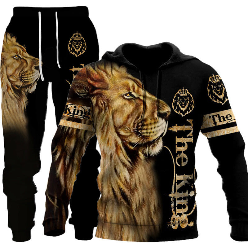 Lion Tiger 3D Digital Printing Hoodie Men's Hooded Suits