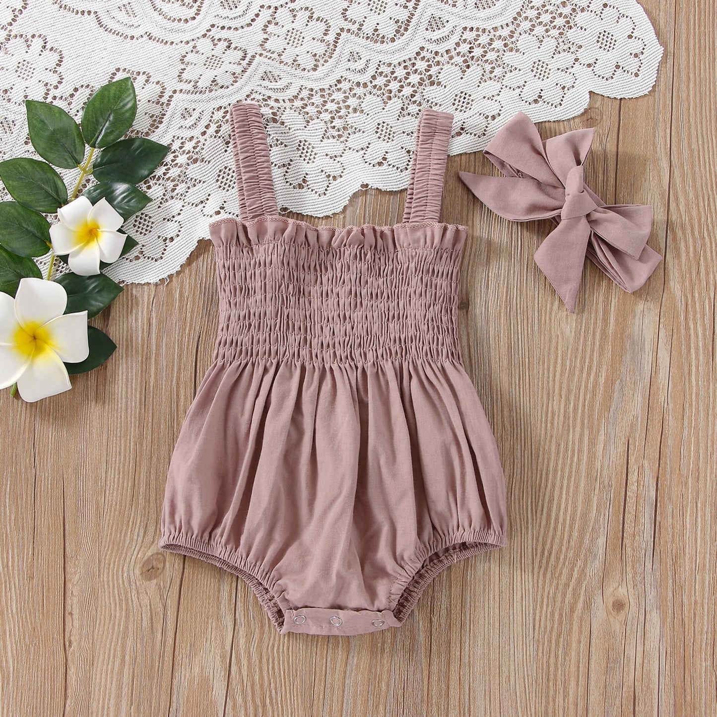 Infant Baby Girls Elastic Jumpsuit Rompers