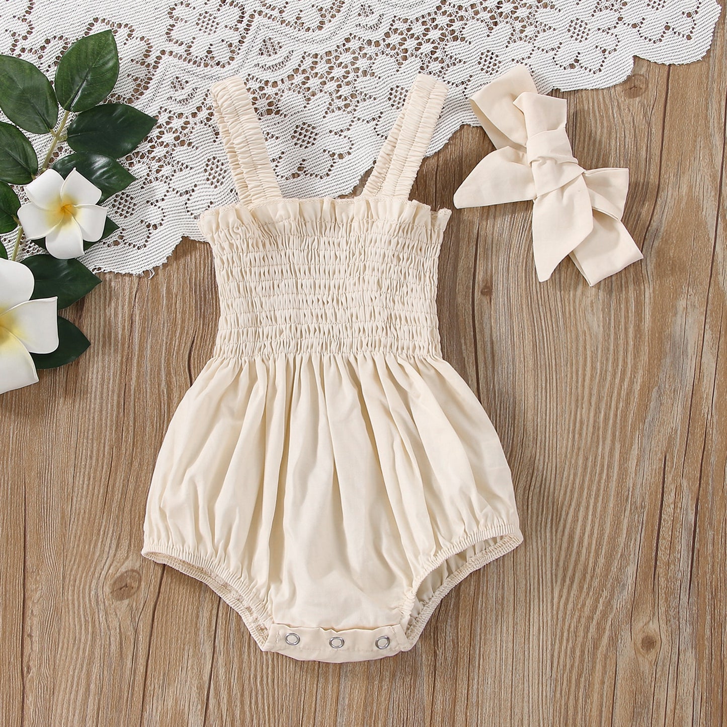 Infant Baby Girls Elastic Jumpsuit Rompers