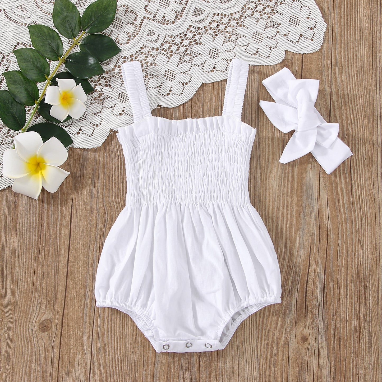 Infant Baby Girls Elastic Jumpsuit Rompers